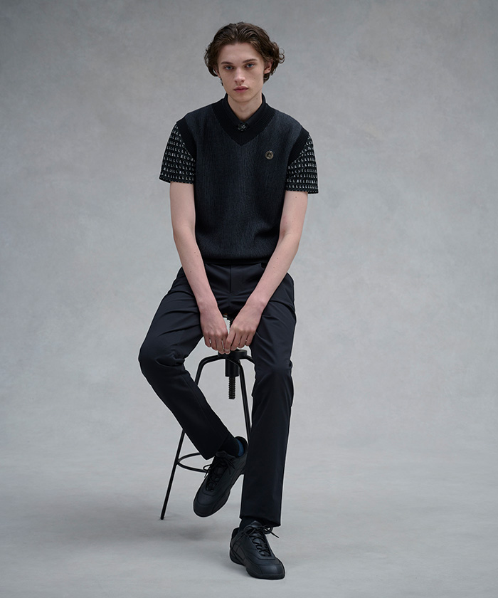 ランバン スポール LANVIN SPORT シャンブレーニットベスト -デサント