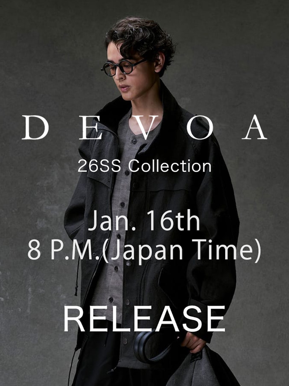 DEVOA デヴォア - メンズ ノーカラーコート -FASCINATE