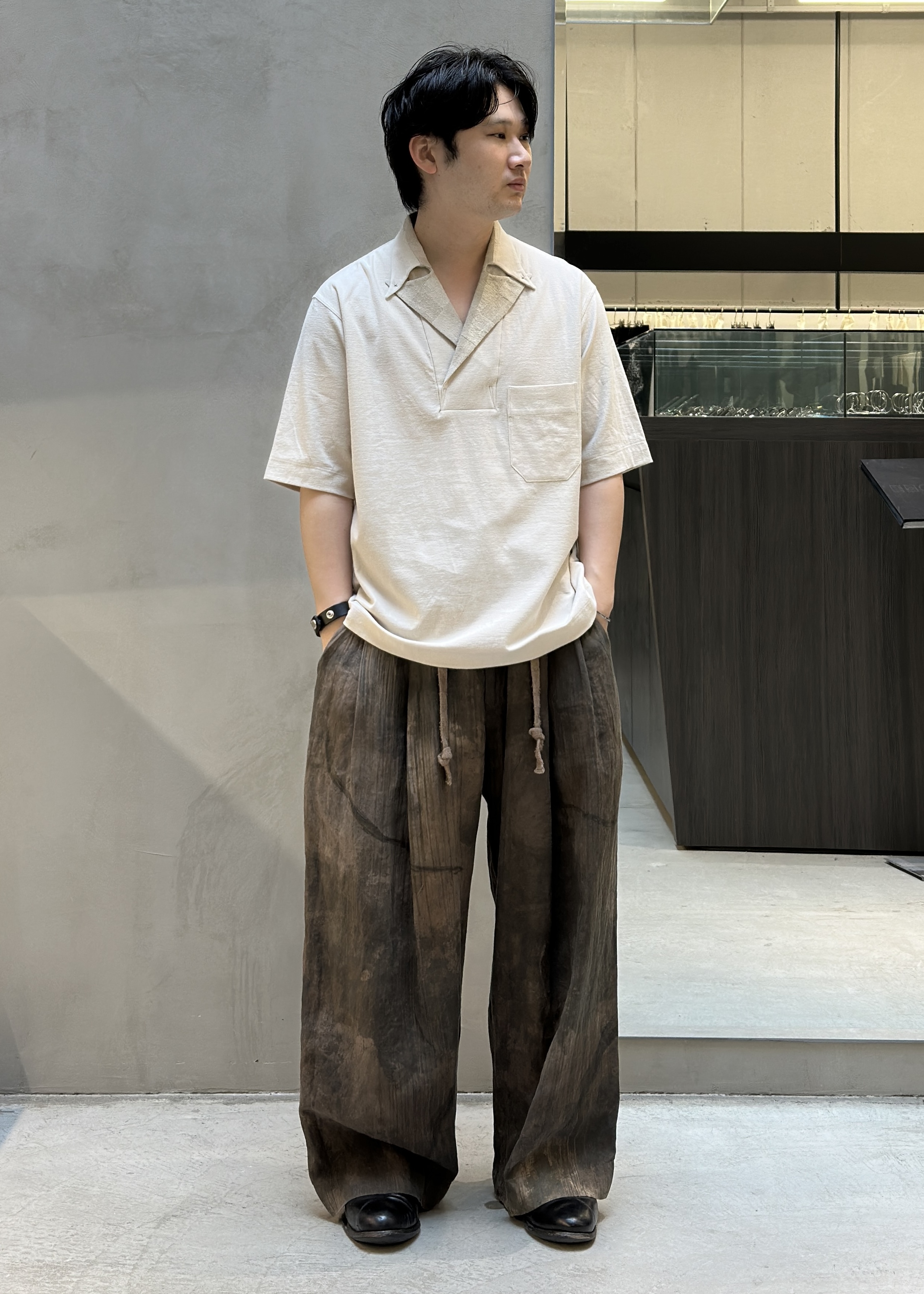ZIGGY CHEN DIGITAL PRINT DRAWSTRING TROUSERS （Khaki/82） -FASCINATE