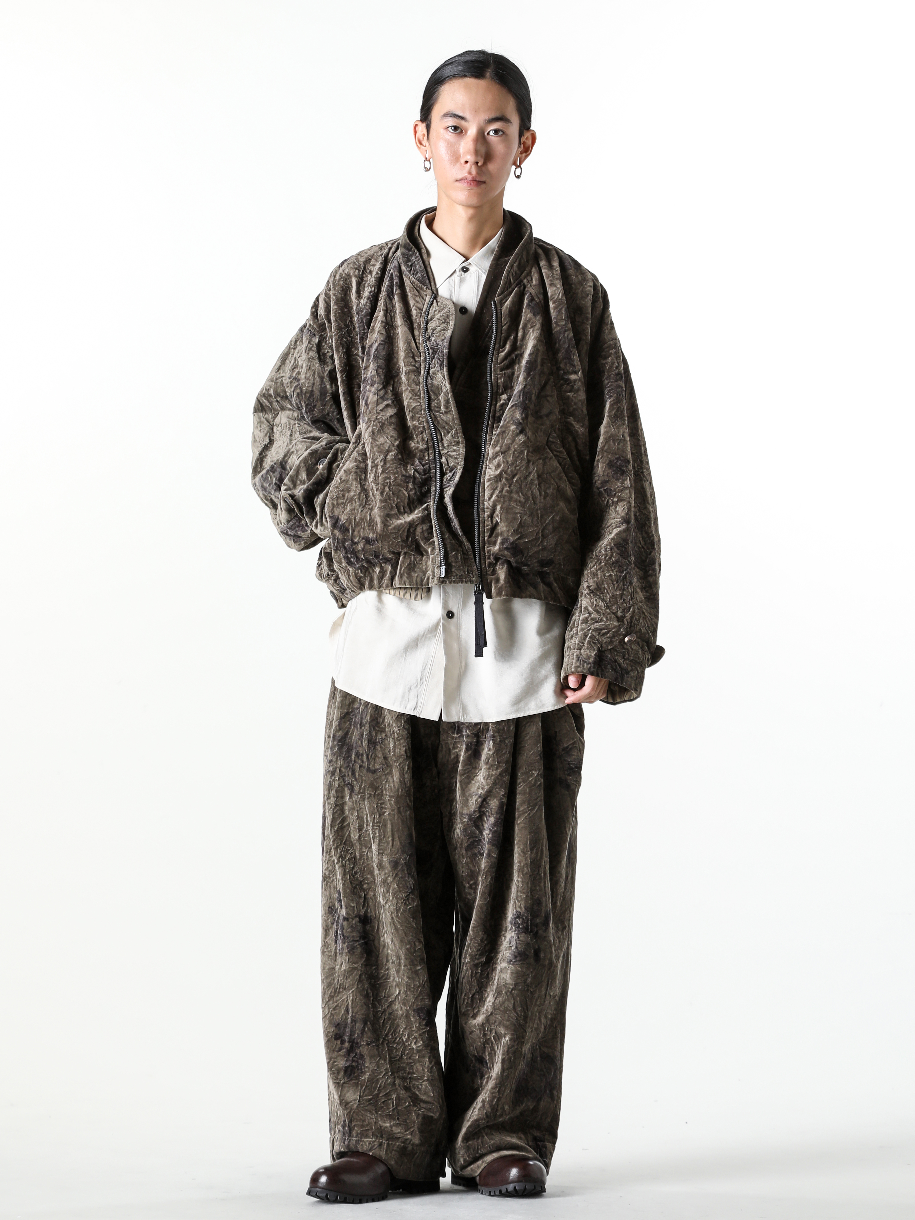 obelisik 羽根刺繍 ベルベットジャケット M ZIGGY CHEN 24-25AW ベルベットボンバージャケットスタイリング