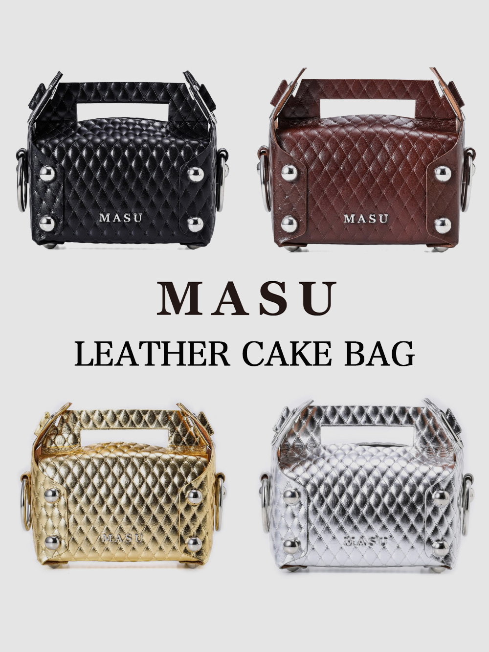 masuケーキバッグ　チェーンのみ MASU(エムエーエスユー)のLEATHER CAKE MINI BAG BROWN(バッグ