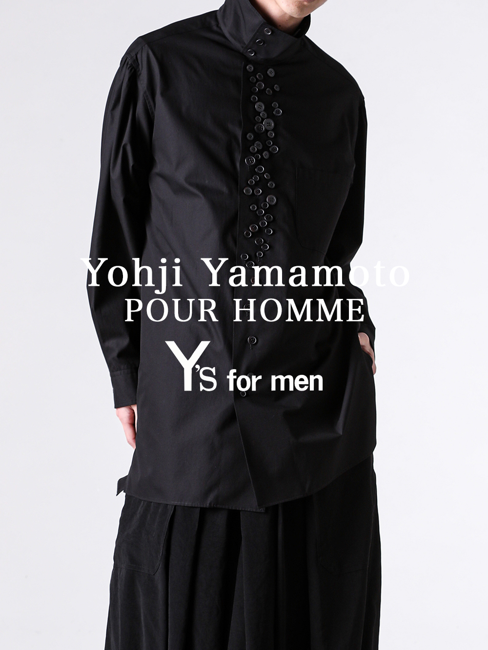 ガ*ン様 Y's formen ワイズフォーメン オープンカラーシャツ ヨウジ