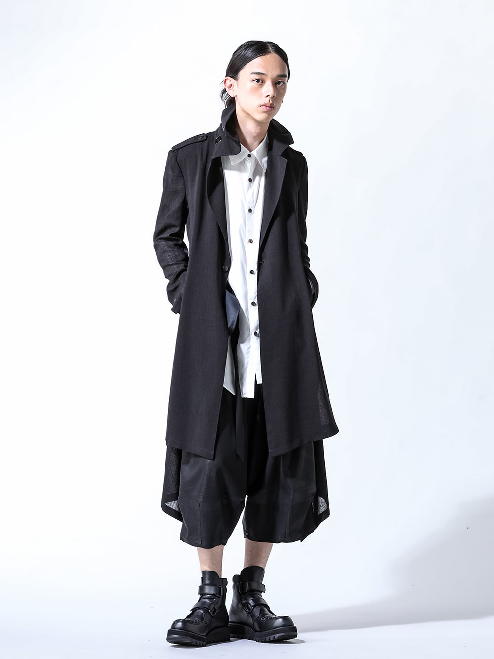 キリュウキリュウ kiryuyrik Voile Single Napoleon Coat （Black） -FASCINATE