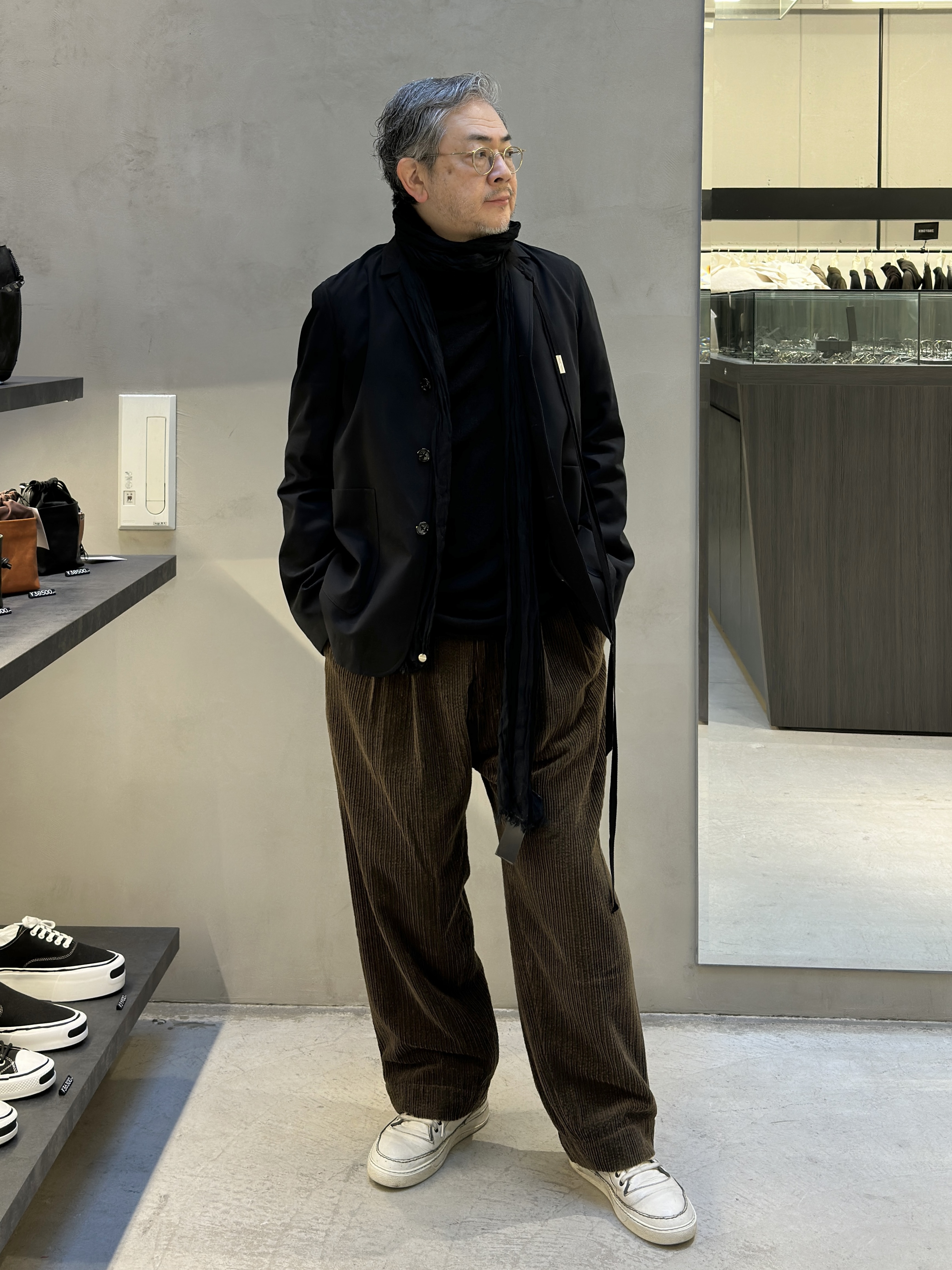 Ann Demeulemeester JARA LONG WRINKLED SCARF （Black） - Osaka