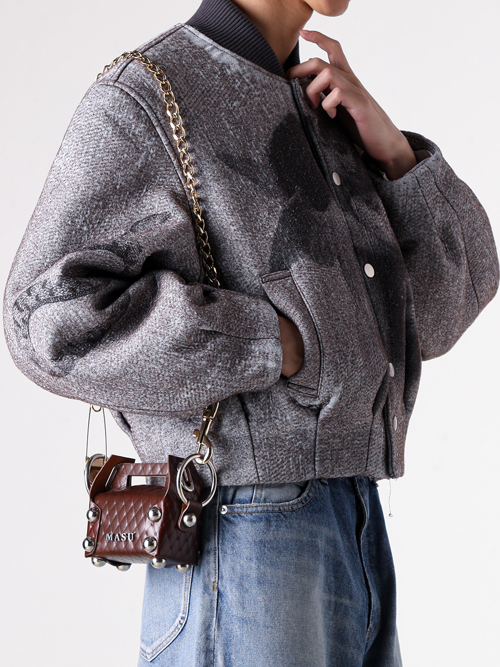 masu ショルダーバッグ エムエーエスユー MASU LEATHER CAKE BAG （Black） -FASCINATE