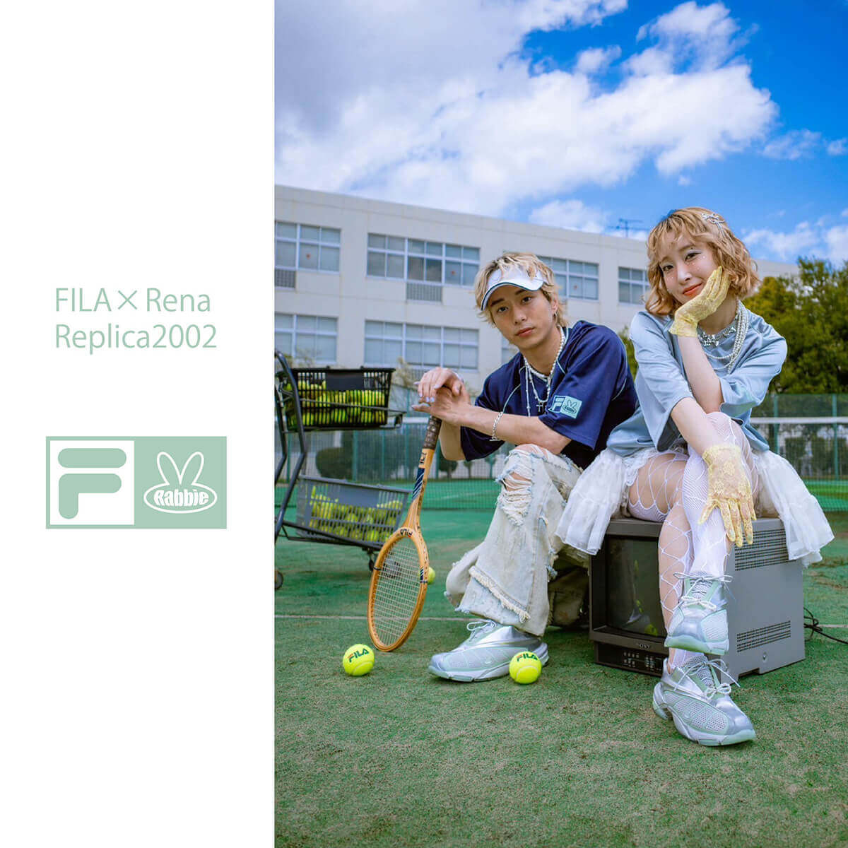 FILA♡トップス&フレアスコート&バイザー セットアップ