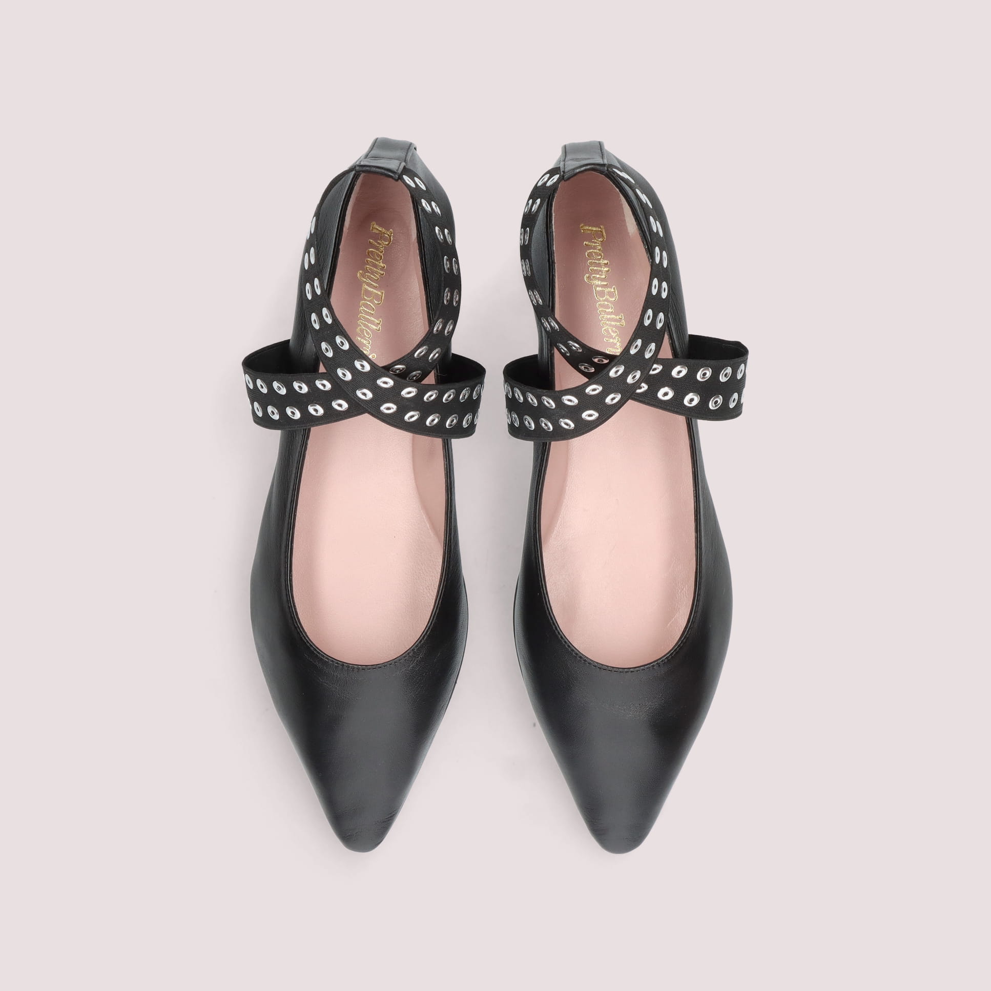 TYRA ankle strap ballerinas NEGRO