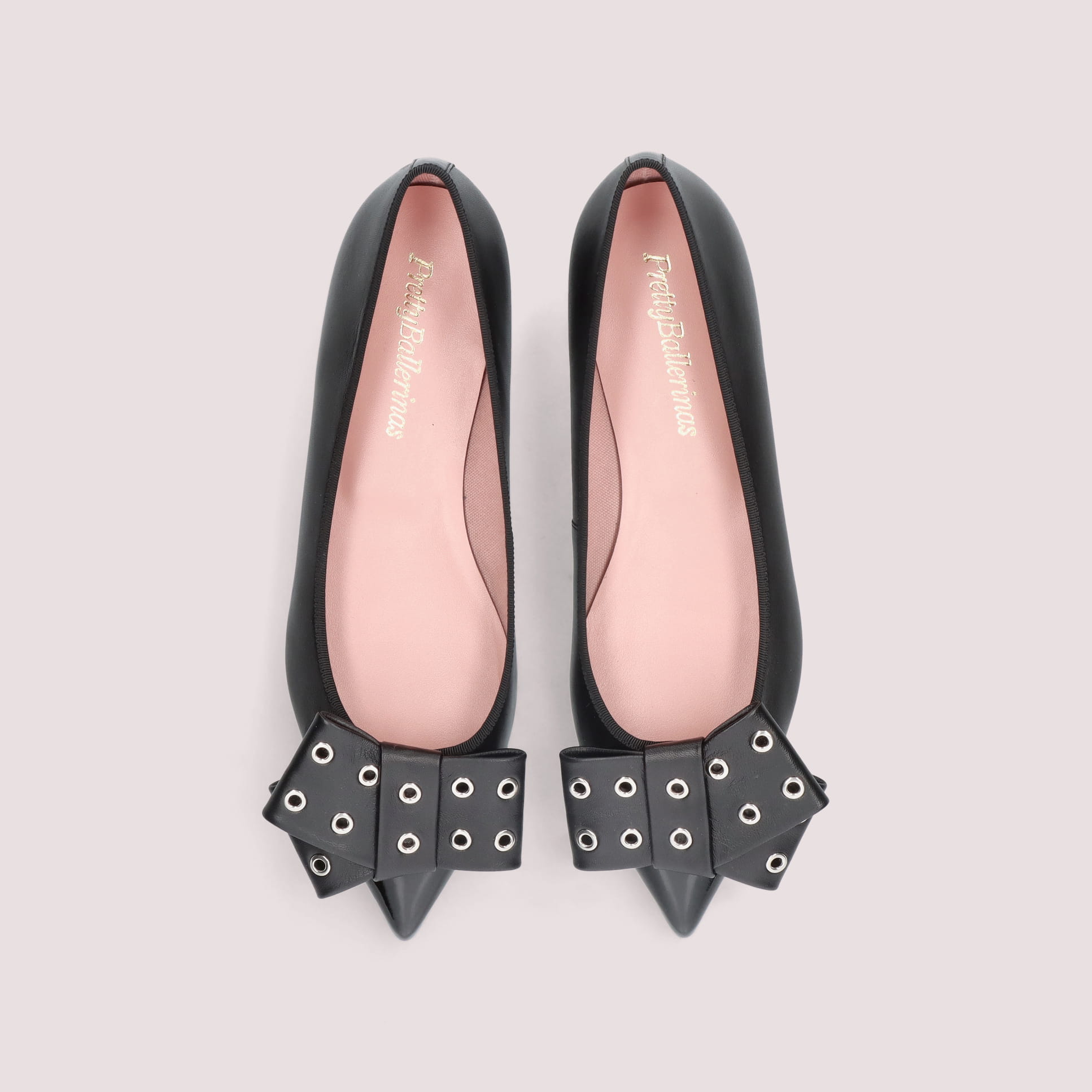 ELLA eyelet bow NEGRO