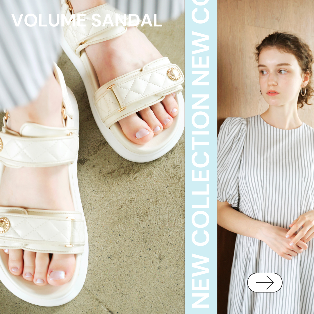 Quilted volume sports sandals (S144)
